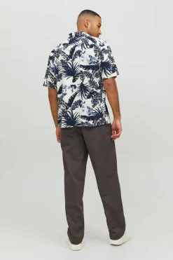 Jack & Jones Camisa De Manga Curta Estampada Marinho Mistura Clearance