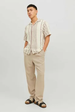 Jack & Jones Camisa De Manga Curta Riscas Cru New