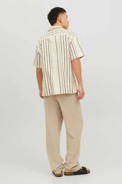 Jack & Jones Camisa De Manga Curta Riscas Cru New