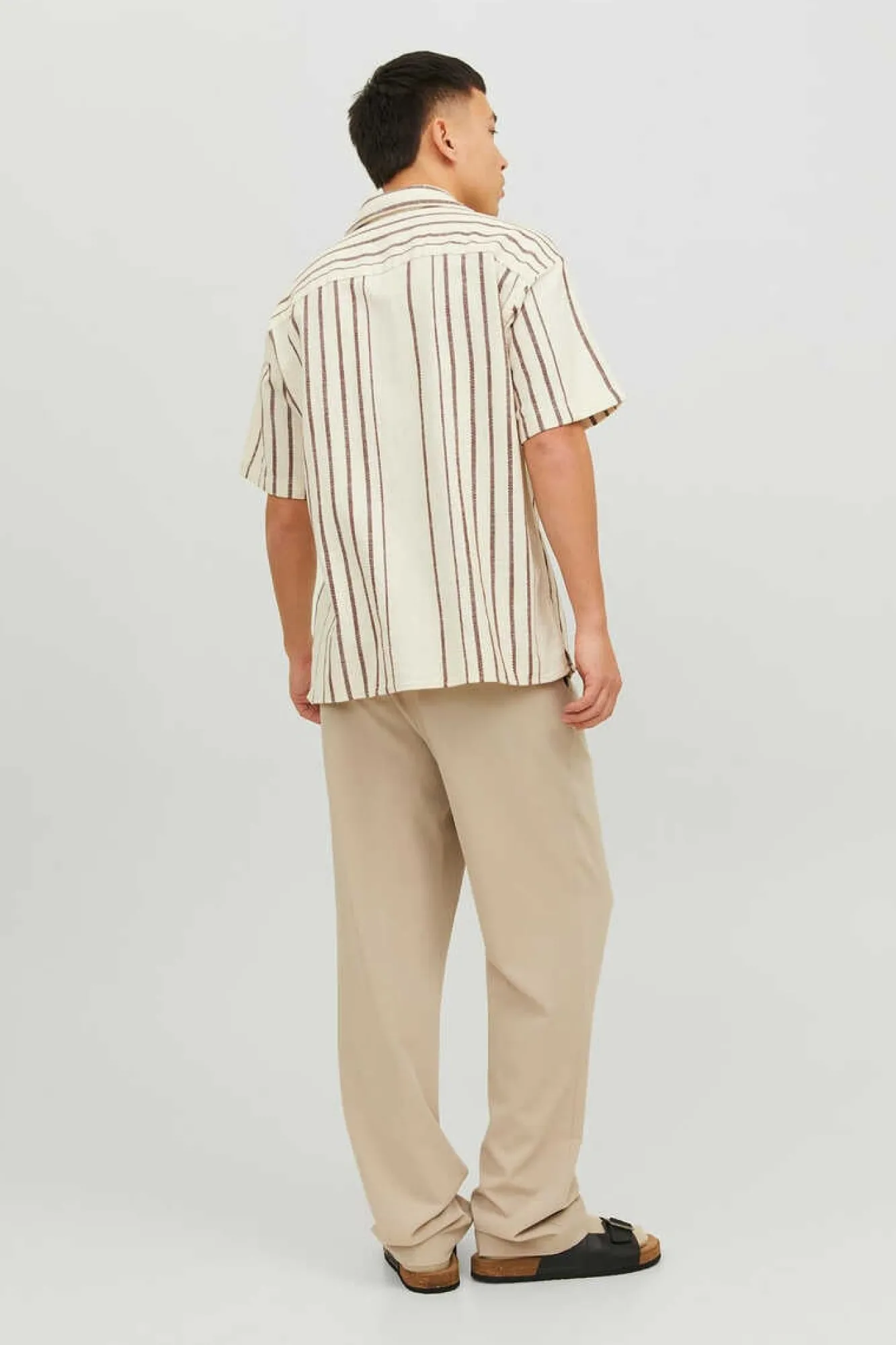 Jack & Jones Camisa De Manga Curta Riscas Cru New