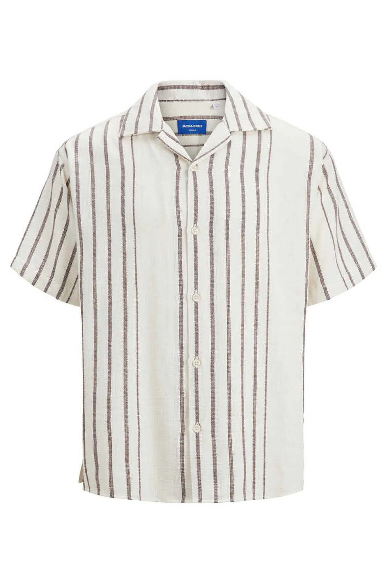 Jack & Jones Camisa De Manga Curta Riscas Cru New