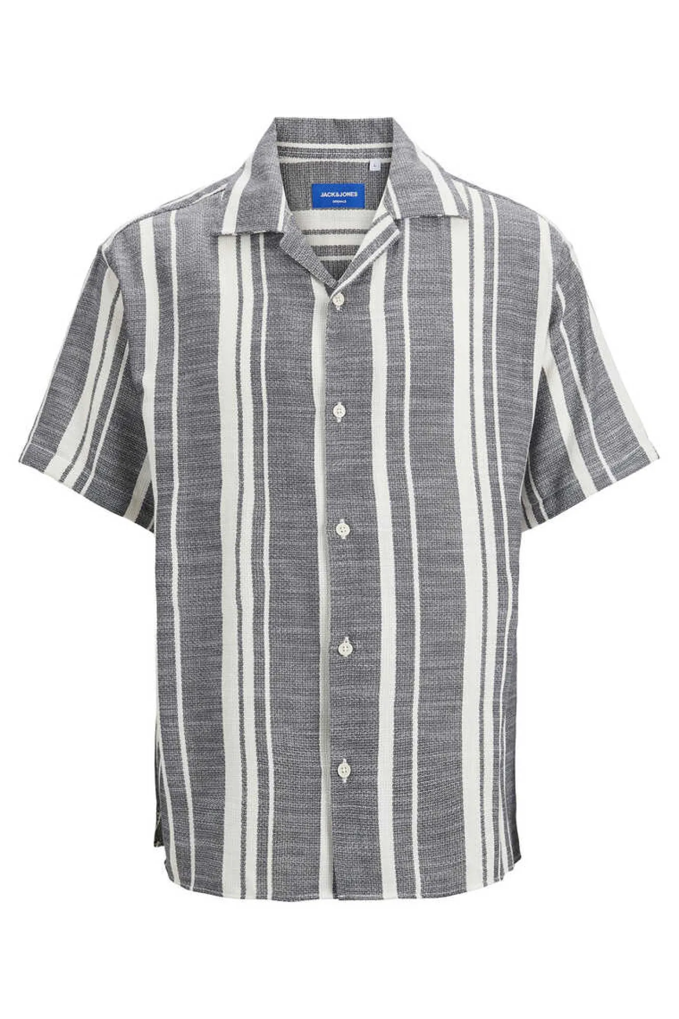 Jack & Jones Camisa De Manga Curta Riscas Preto Hot