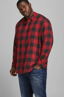 Jack & Jones PLUS Camisa De Sarja Xadrez Loose Fit Plus Red Outlet