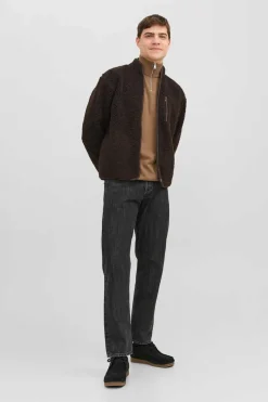 Jack & Jones Camisa De Sarja Xadrez Slim Fit Castanho