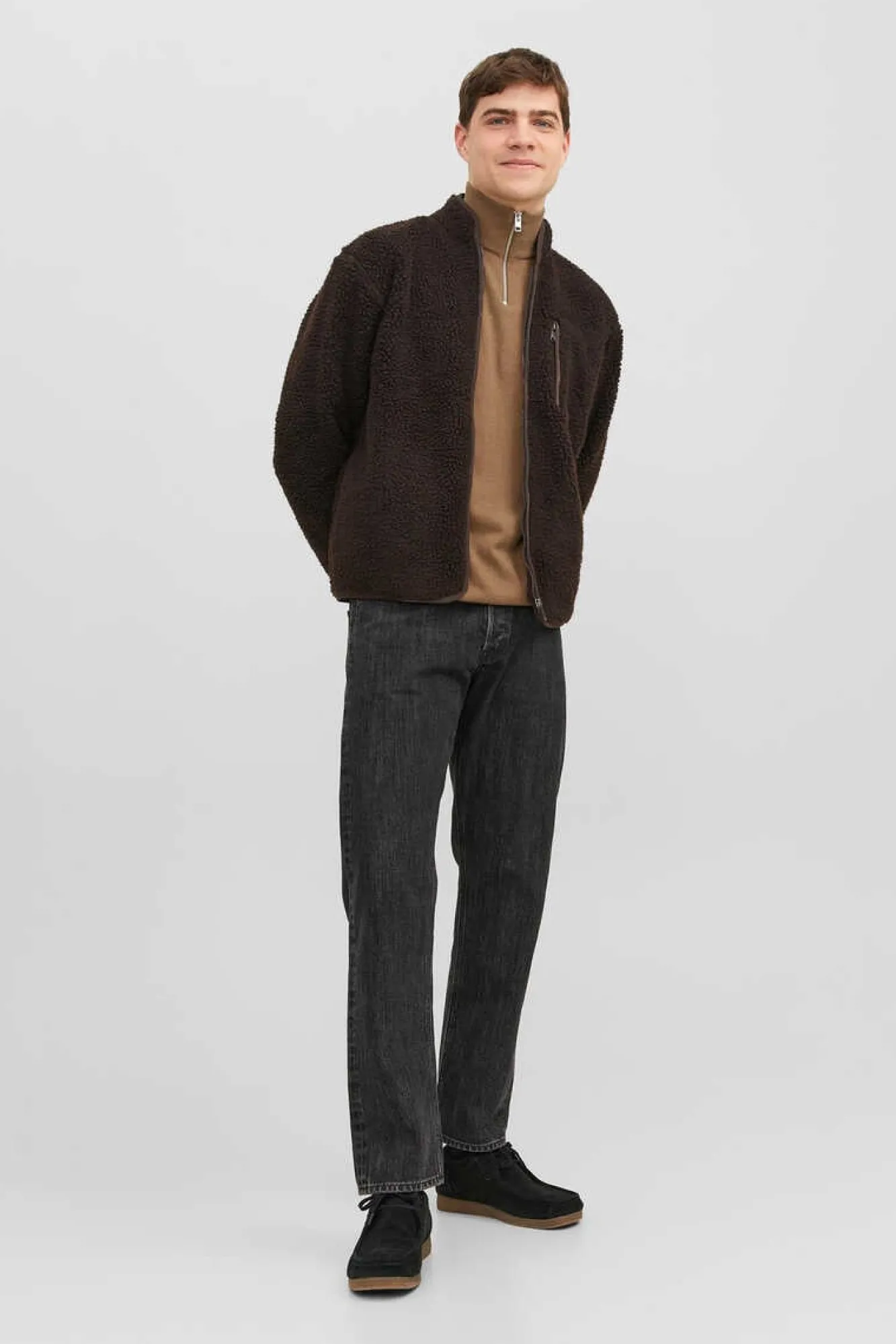 Jack & Jones Camisa De Sarja Xadrez Slim Fit Castanho