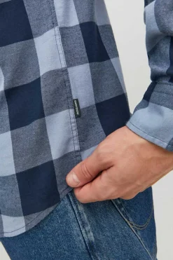 Jack & Jones Camisa De Xadrez Azulado Discount