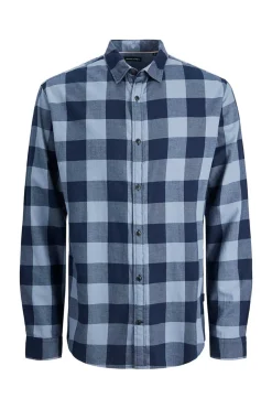 Jack & Jones Camisa De Xadrez Azulado Discount