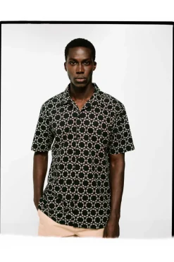 Springfield Camisa Estampada Camel Online