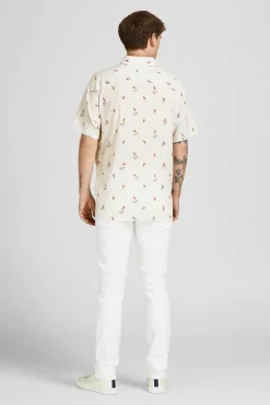 Jack & Jones Camisa Estampada Algodao Branco Hot