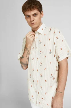 Jack & Jones Camisa Estampada Algodao Branco Hot