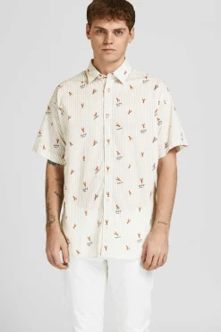 Jack & Jones Camisa Estampada Algodao Branco Hot