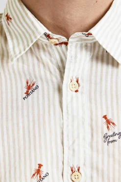 Jack & Jones Camisa Estampada Algodao Branco Hot