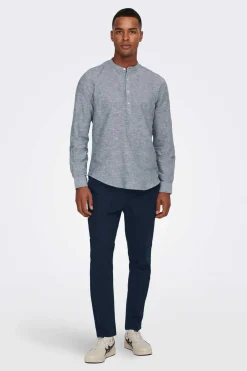 Only & Sons Camisa Estilo Polo Azulado Best