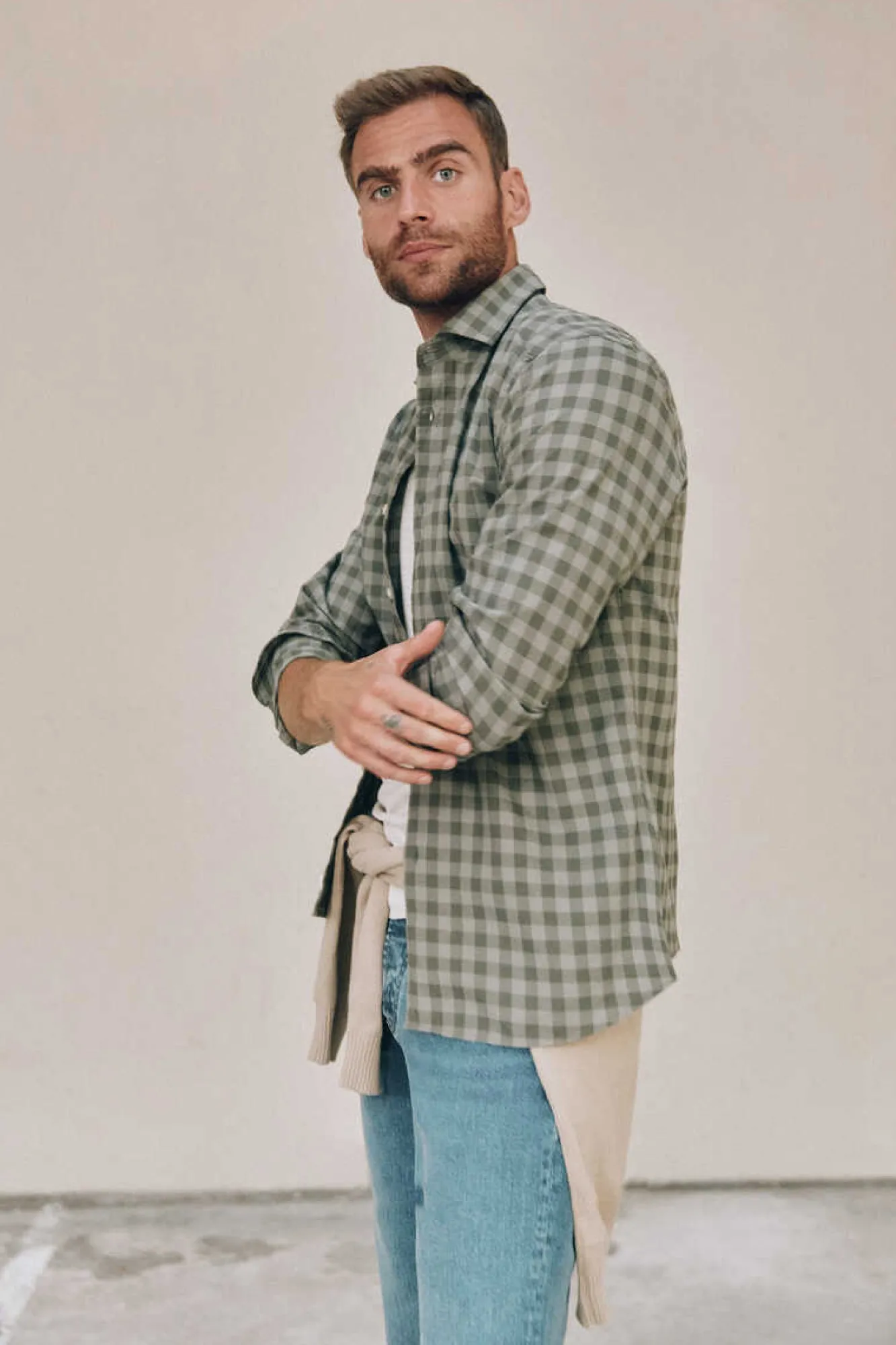 Ooto Camisa Gola Italiana Slim Verde Outlet