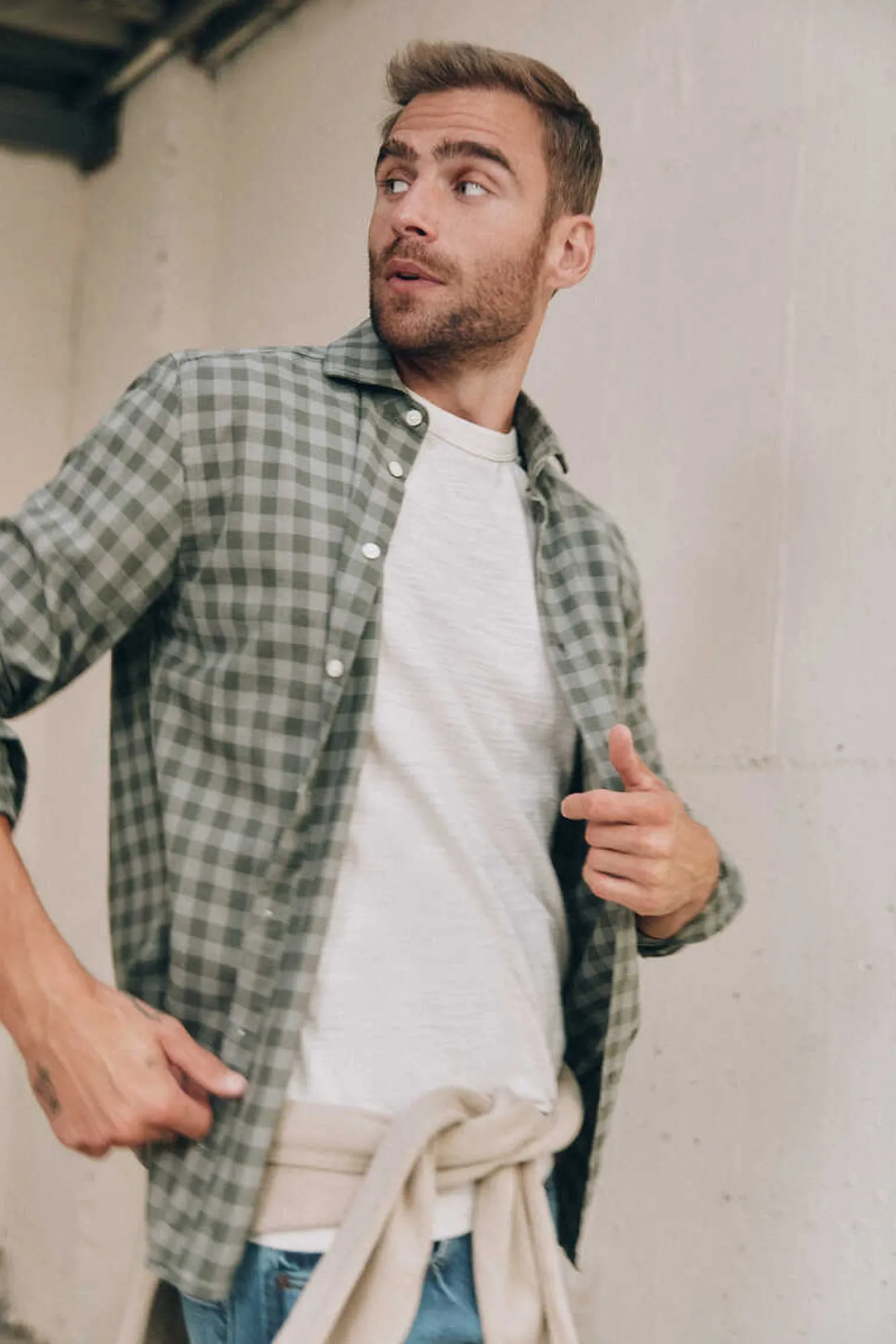 Ooto Camisa Gola Italiana Slim Verde Outlet