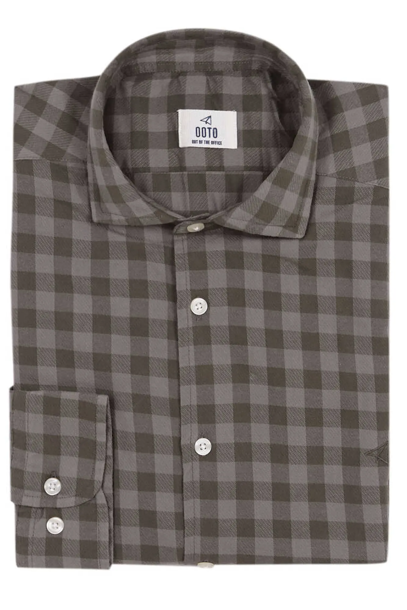 Ooto Camisa Gola Italiana Slim Verde Outlet