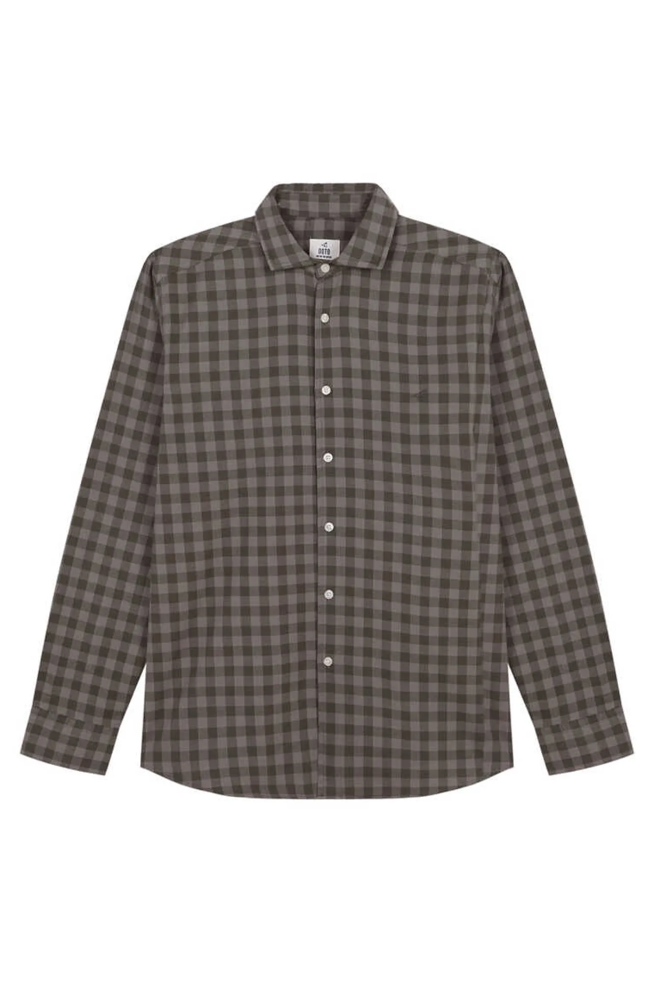 Ooto Camisa Gola Italiana Slim Verde Outlet