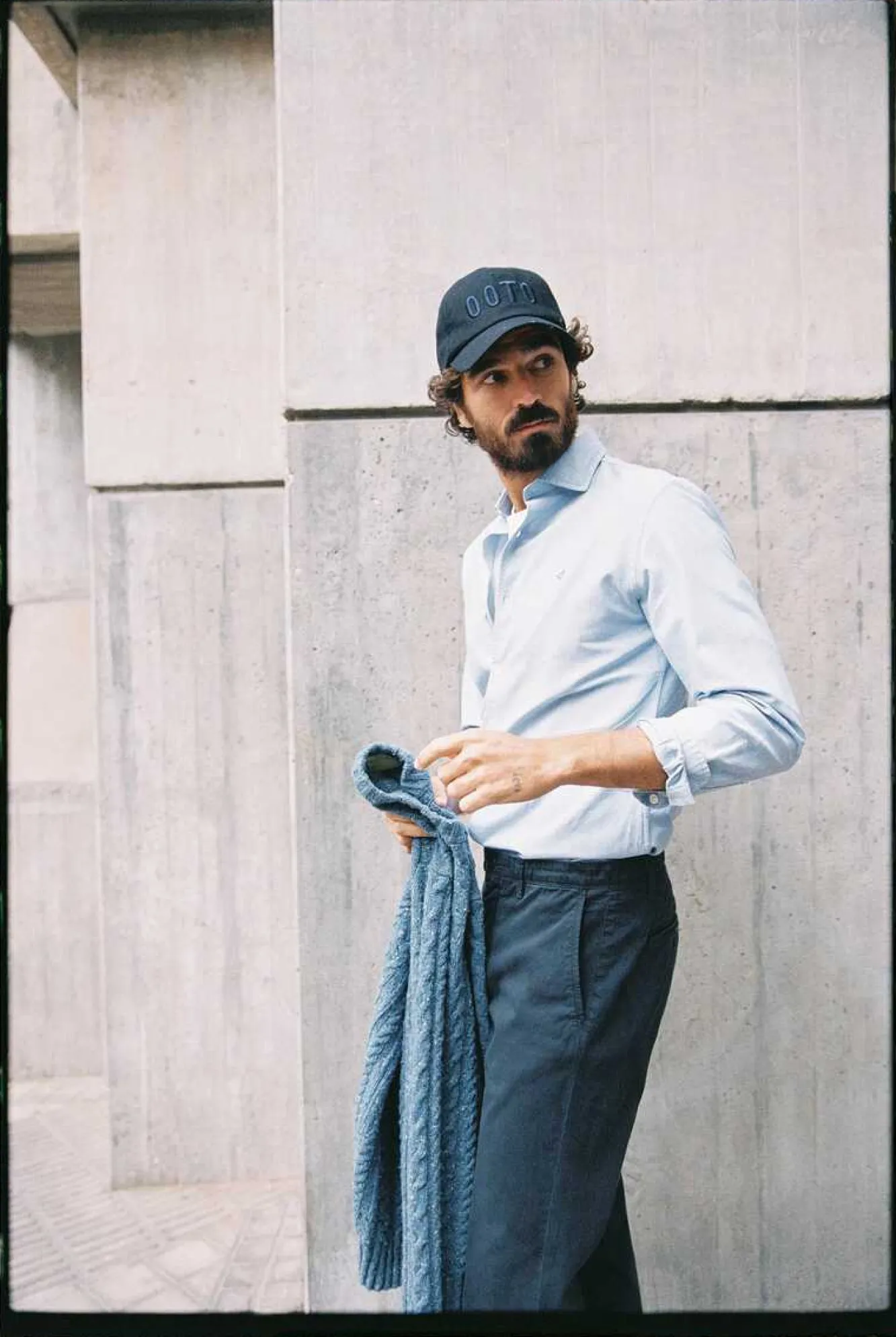 Ooto Camisa Gola Italiana Slim Azul Sale