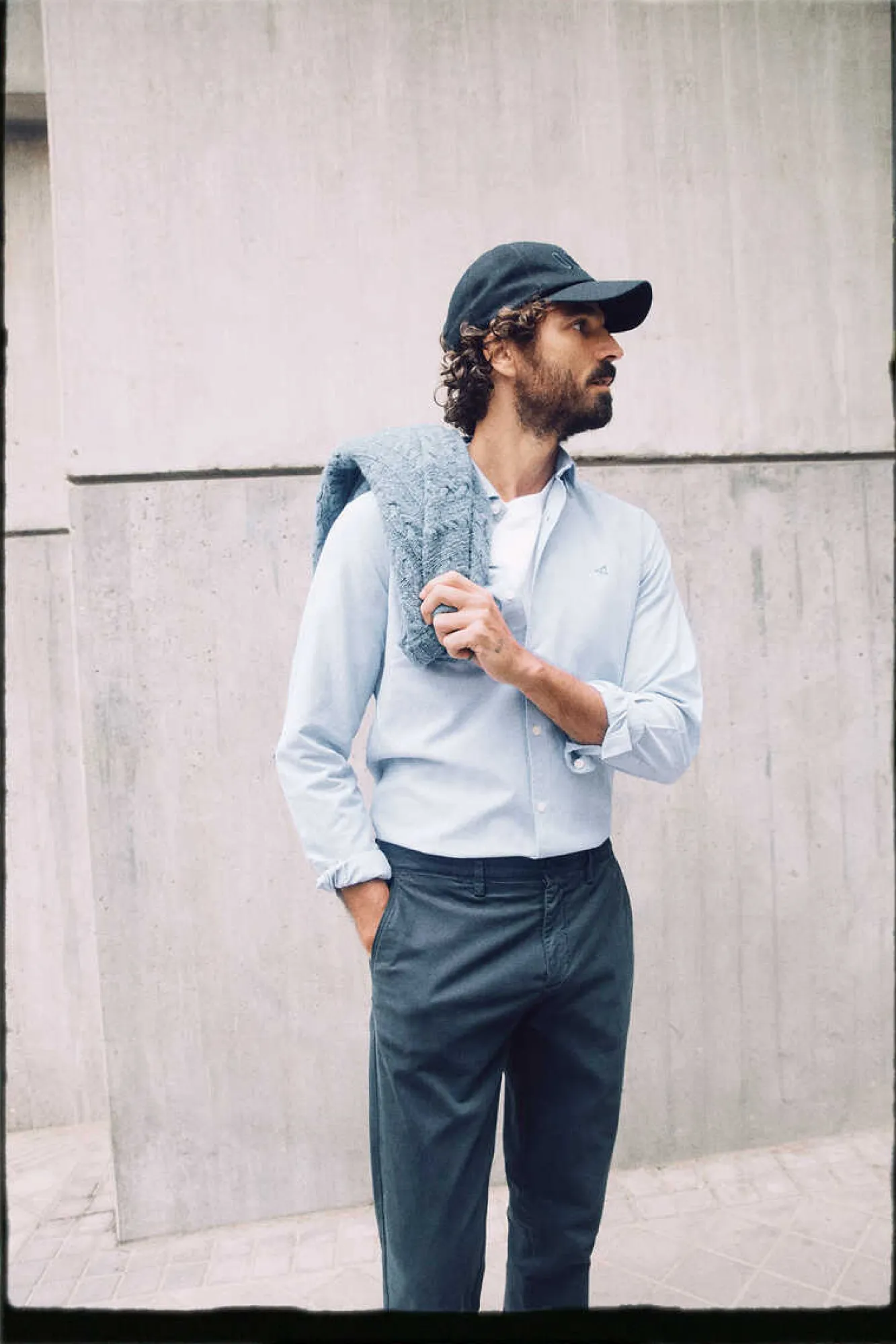 Ooto Camisa Gola Italiana Slim Azul Sale