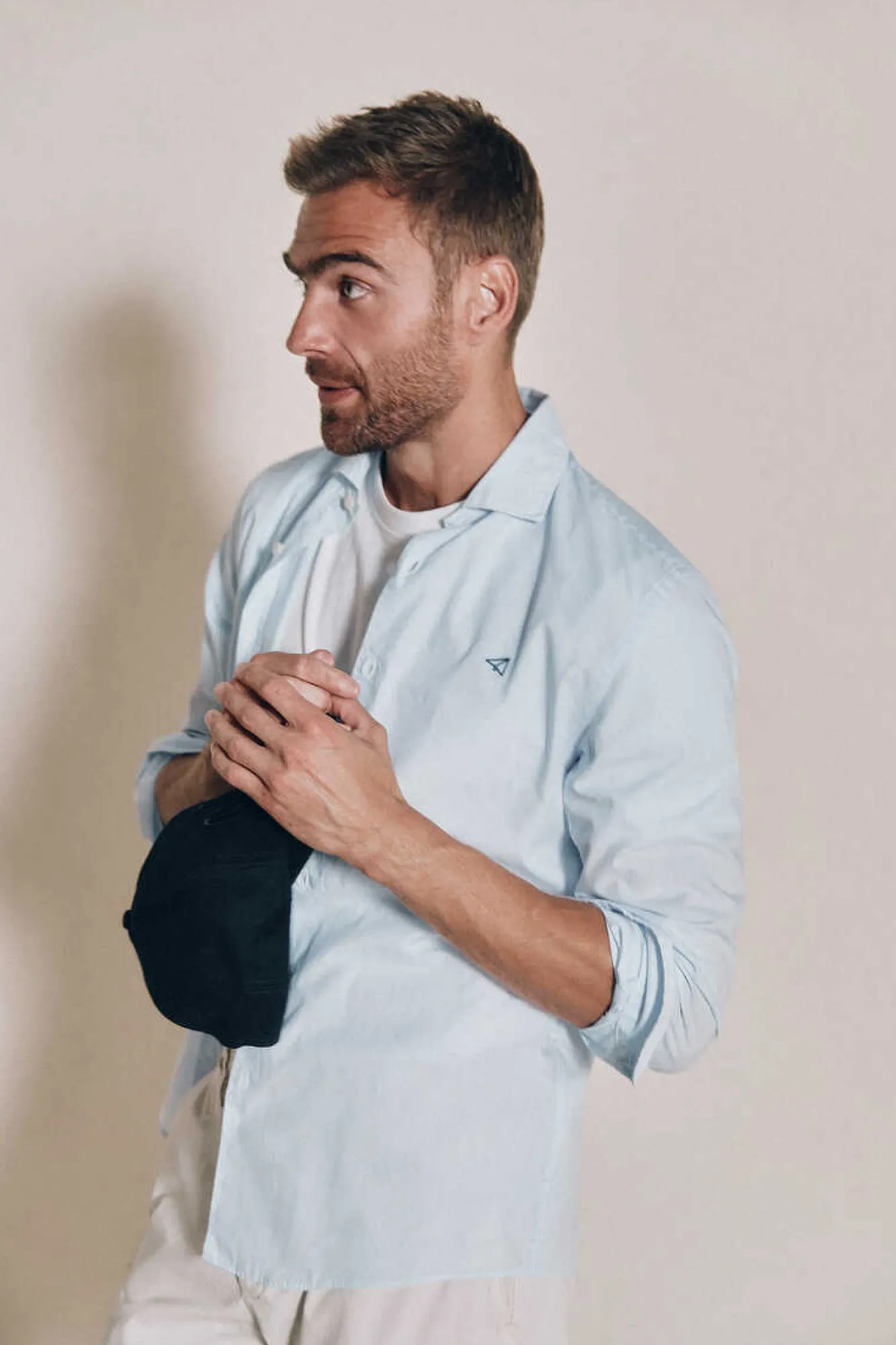 Ooto Camisa Gola Italiana Slim Azul Hot