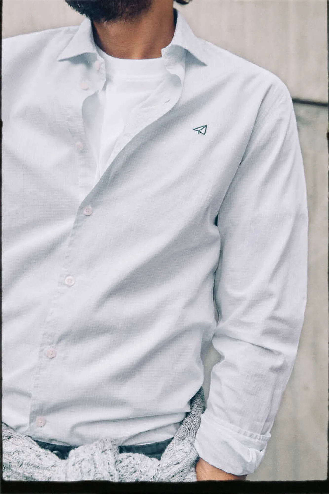 Ooto Camisa Gola Italiana Slim Azul Hot