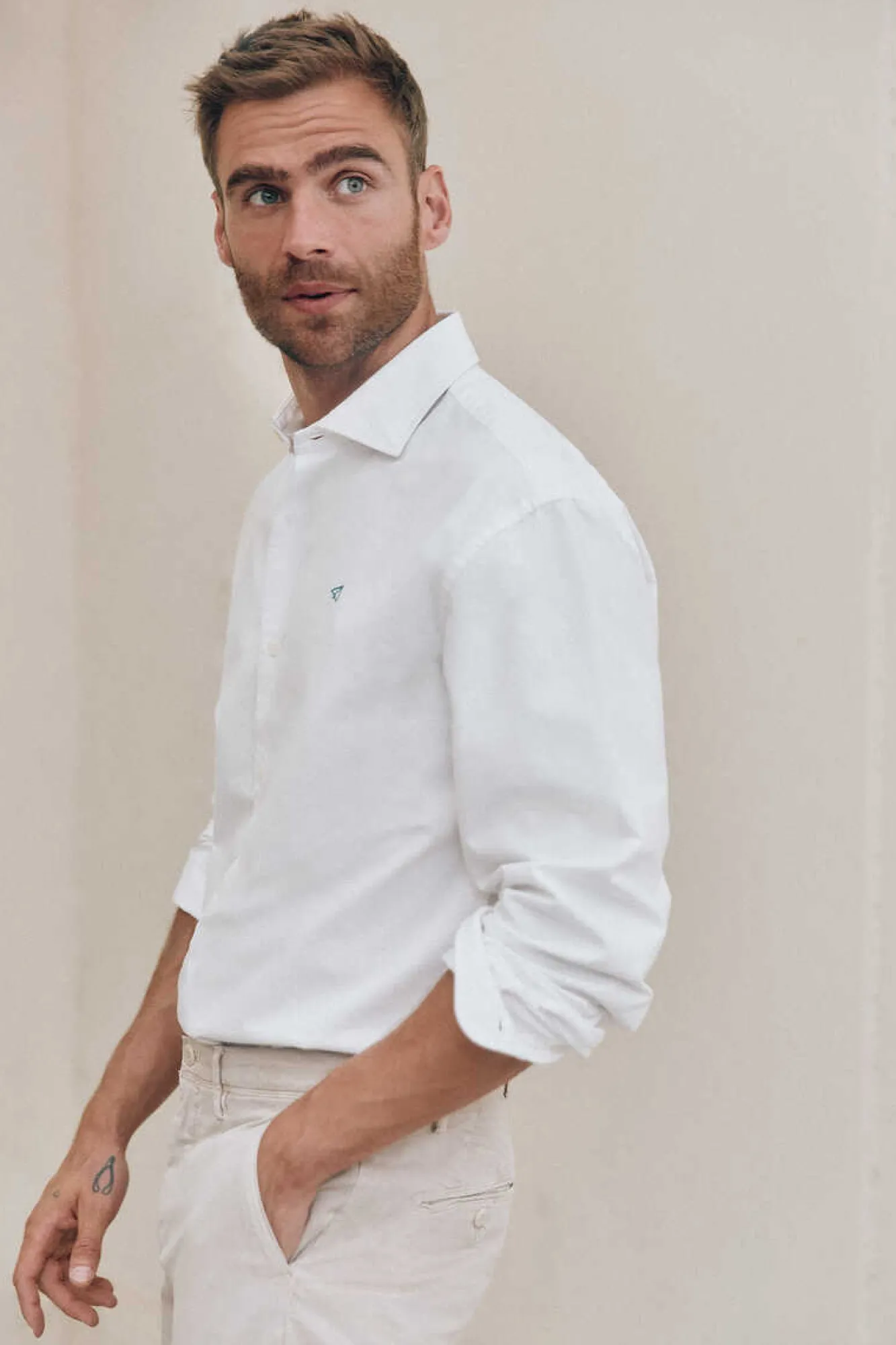 Ooto Camisa Gola Italiana Slim Branco Outlet