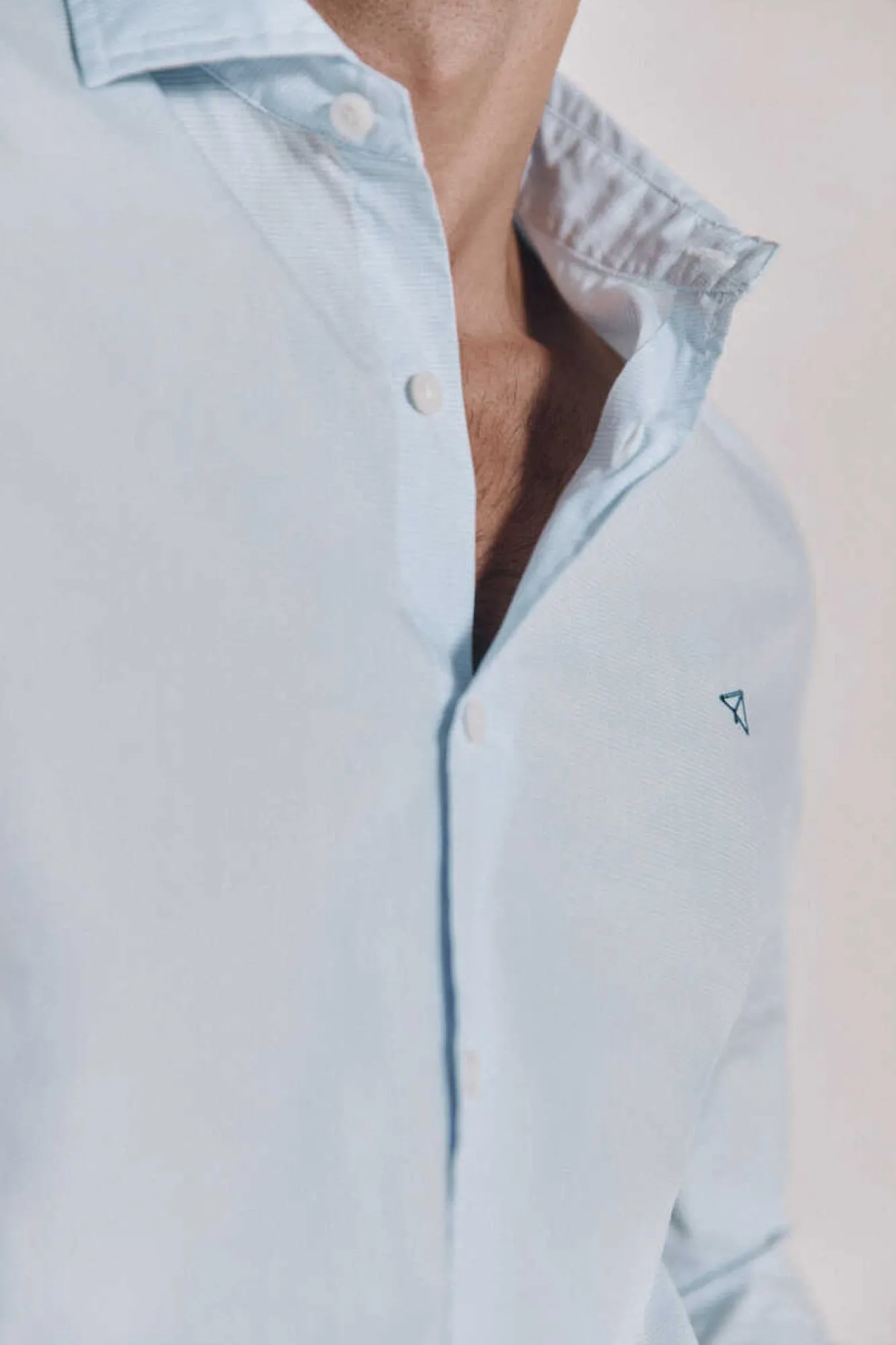 Ooto Camisa Gola Italiana Slim Azul Best