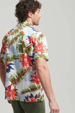 Superdry Camisa Havaiana De Manga Curta Vintage Branco Outlet