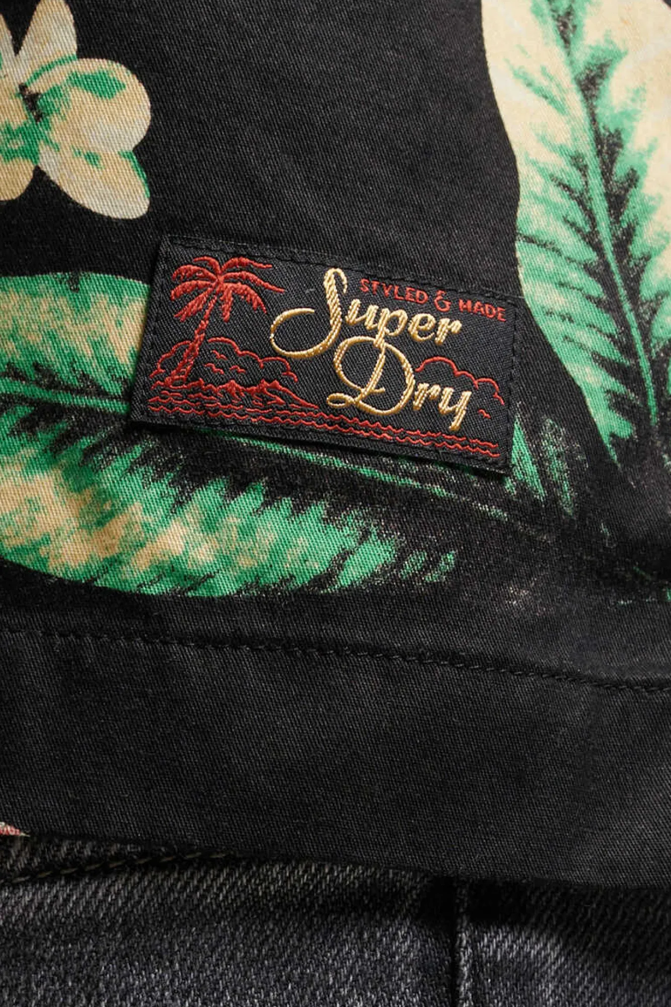 Superdry Camisa Havaiana De Manga Curta Vintage Natural New
