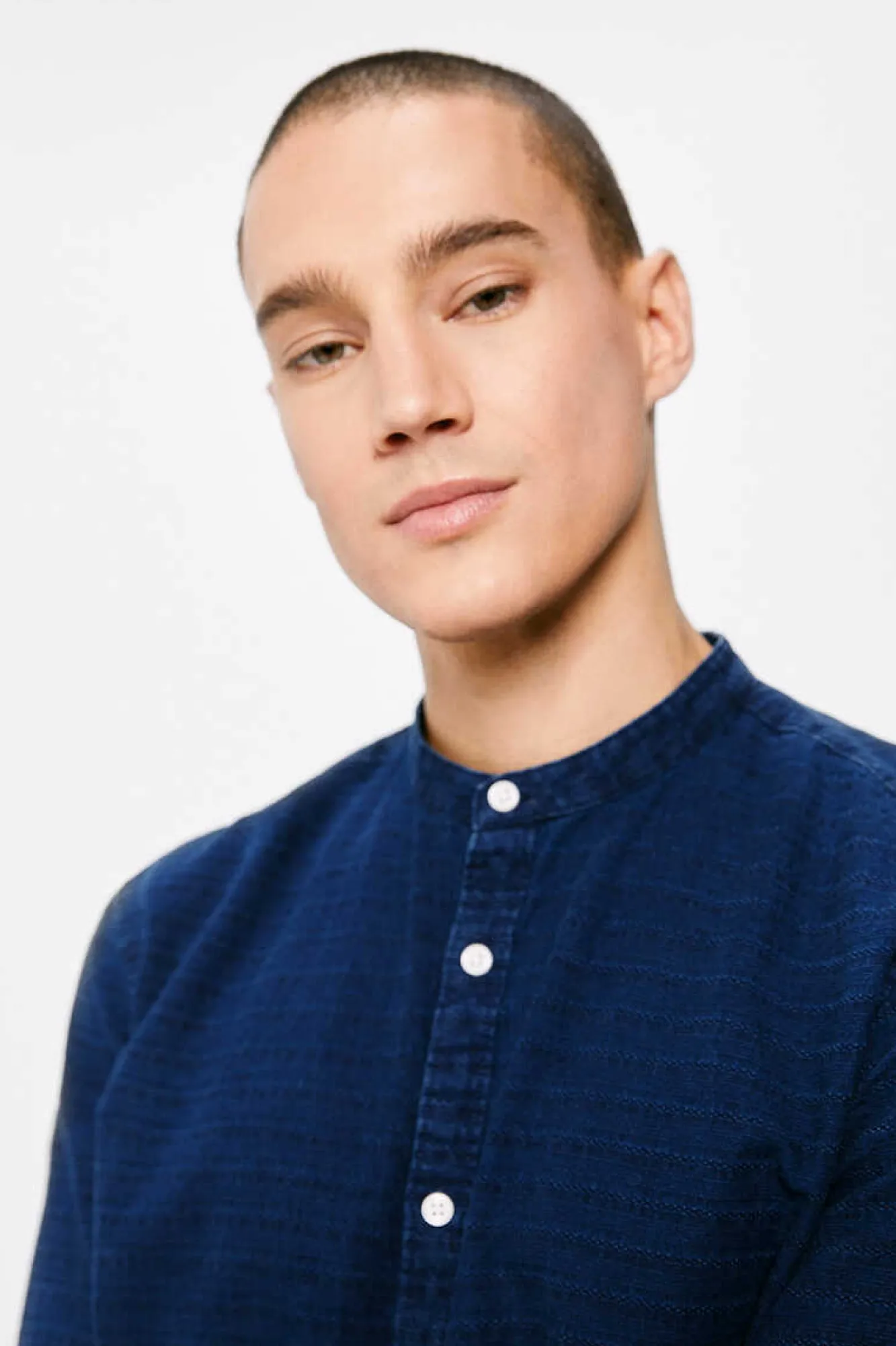 Springfield Camisa Indigo Gola Mao Marinho Hot