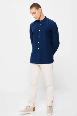 Springfield Camisa Indigo Gola Mao Marinho Hot