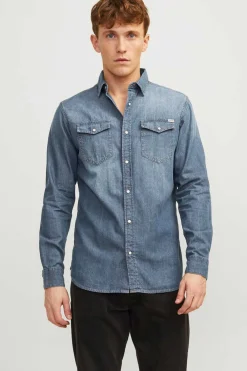 Jack & Jones Camisa Jeans Azulado Sale