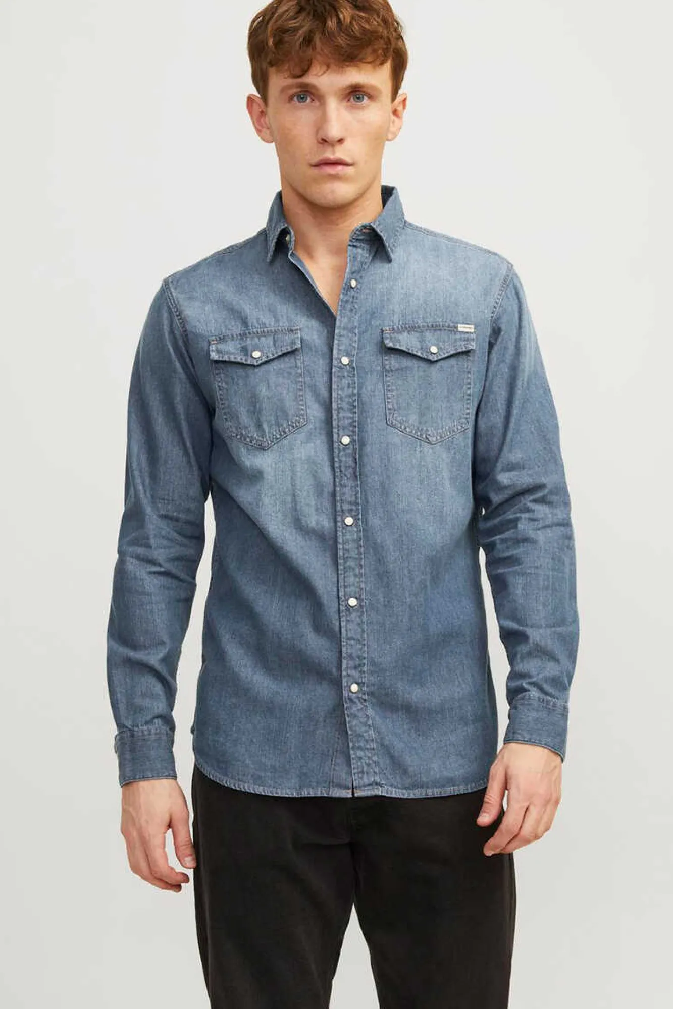 Jack & Jones Camisa Jeans Azulado Sale