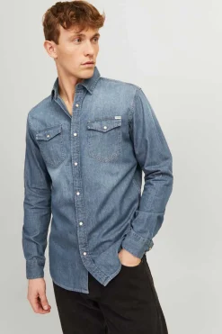Jack & Jones Camisa Jeans Azulado Sale