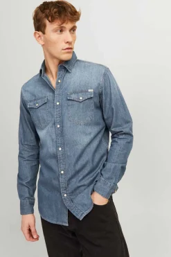 Jack & Jones Camisa Jeans Azulado Sale