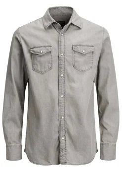 Jack & Jones Camisa Jeans Cinza Clearance