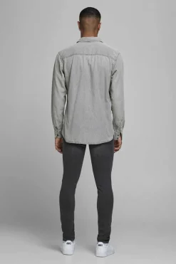 Jack & Jones Camisa Jeans Cinza Clearance