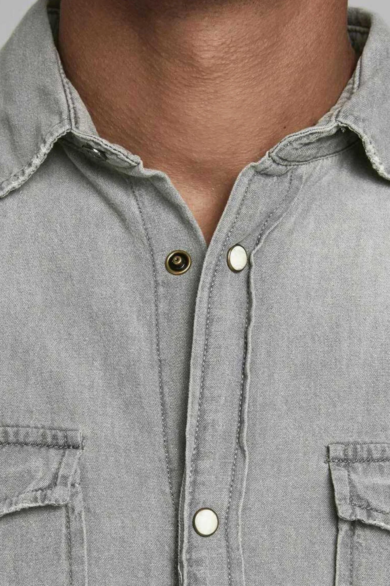 Jack & Jones Camisa Jeans Cinza Clearance