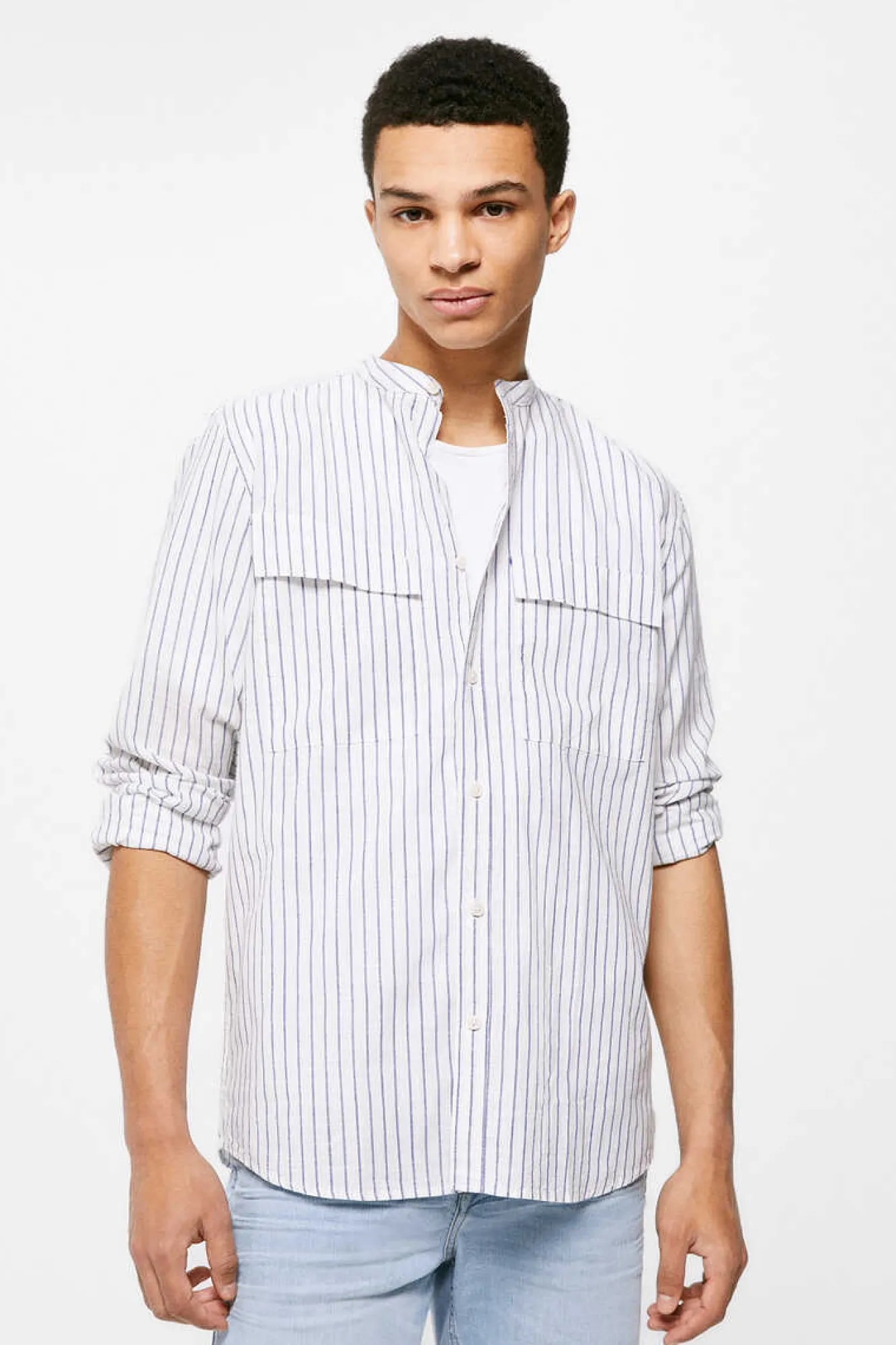 Springfield Camisa Leve Riscas Azulado Outlet