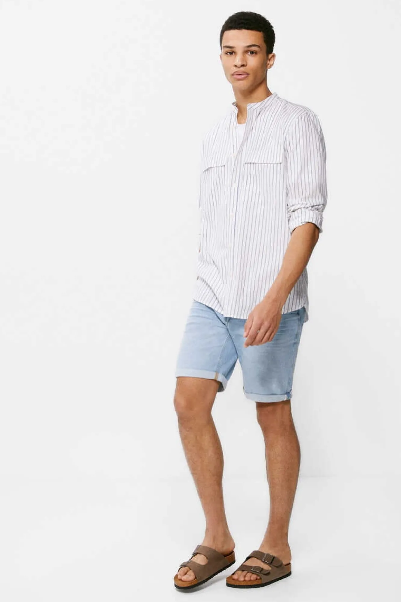 Springfield Camisa Leve Riscas Azulado Outlet