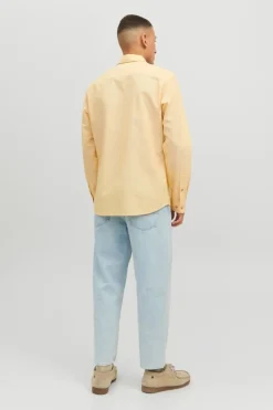 Jack & Jones Camisa Linho De Manga Comprida Banana New