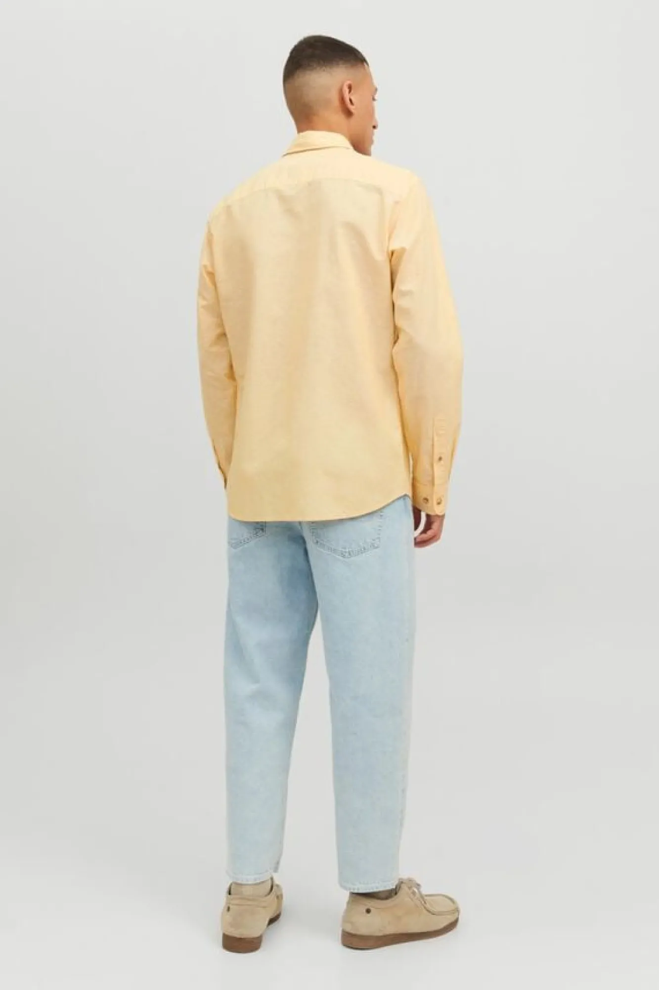 Jack & Jones Camisa Linho De Manga Comprida Banana New