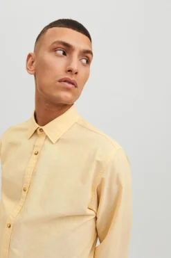 Jack & Jones Camisa Linho De Manga Comprida Banana New
