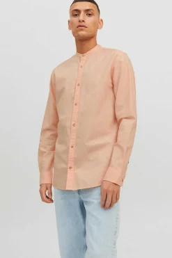 Jack & Jones Camisa Linho De Manga Comprida Rosa Sale