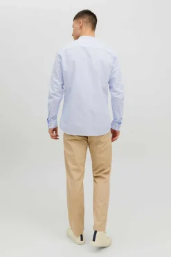 Jack & Jones Camisa Linho De Manga Comprida Mix Azul Hot