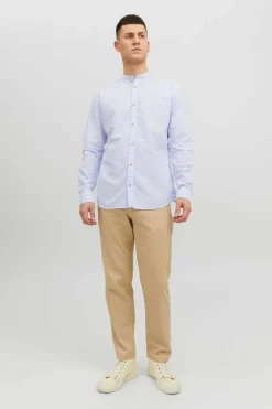 Jack & Jones Camisa Linho De Manga Comprida Mix Azul Hot