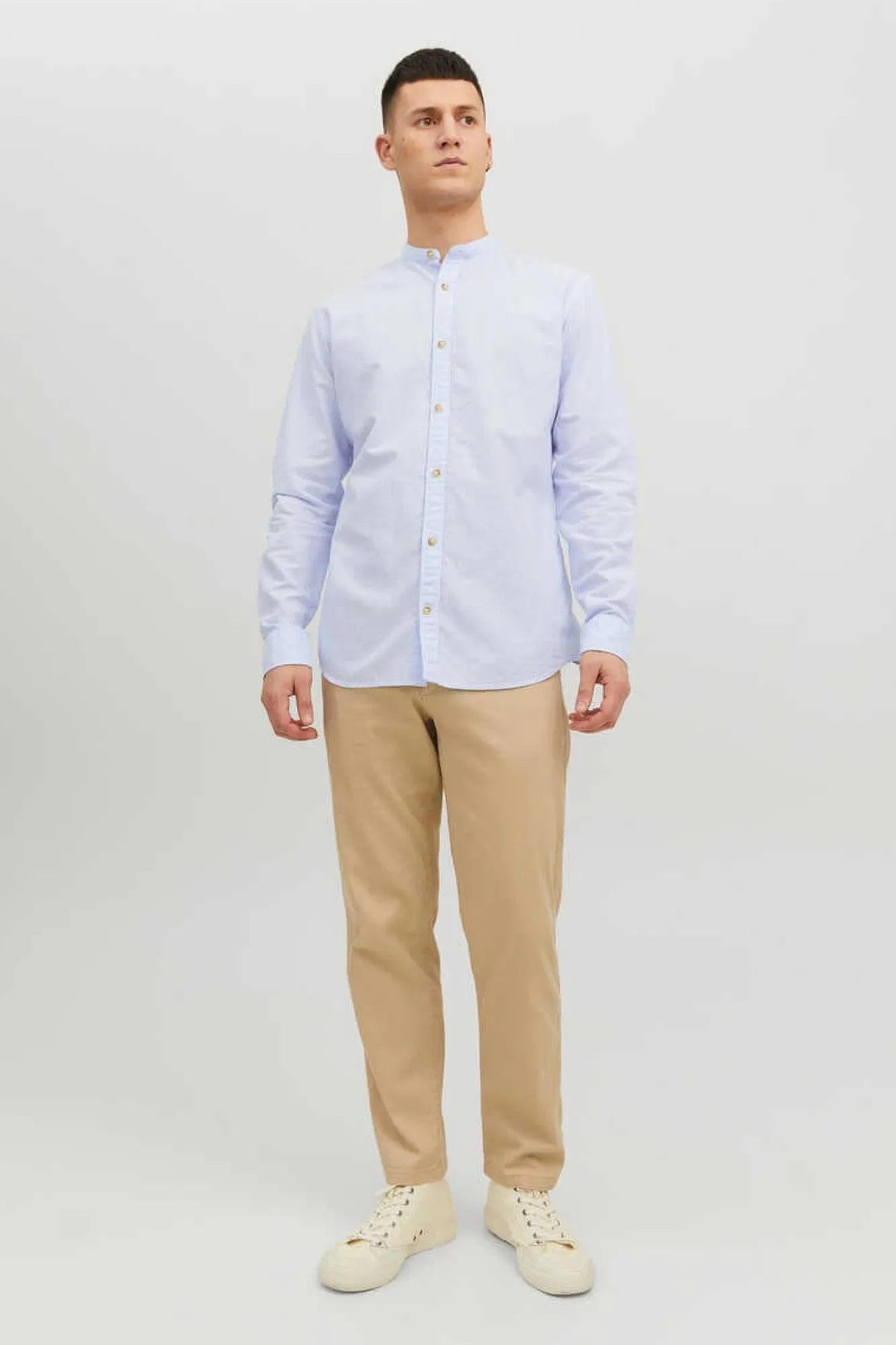 Jack & Jones Camisa Linho De Manga Comprida Mix Azul Hot