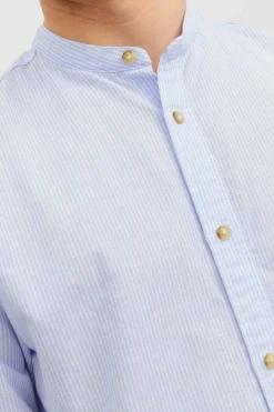 Jack & Jones Camisa Linho De Manga Comprida Mix Azul Hot