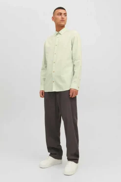 Jack & Jones Camisa Linho De Manga Comprida Verde Best