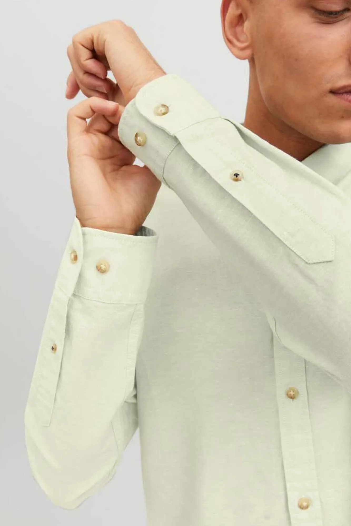 Jack & Jones Camisa Linho De Manga Comprida Verde Best